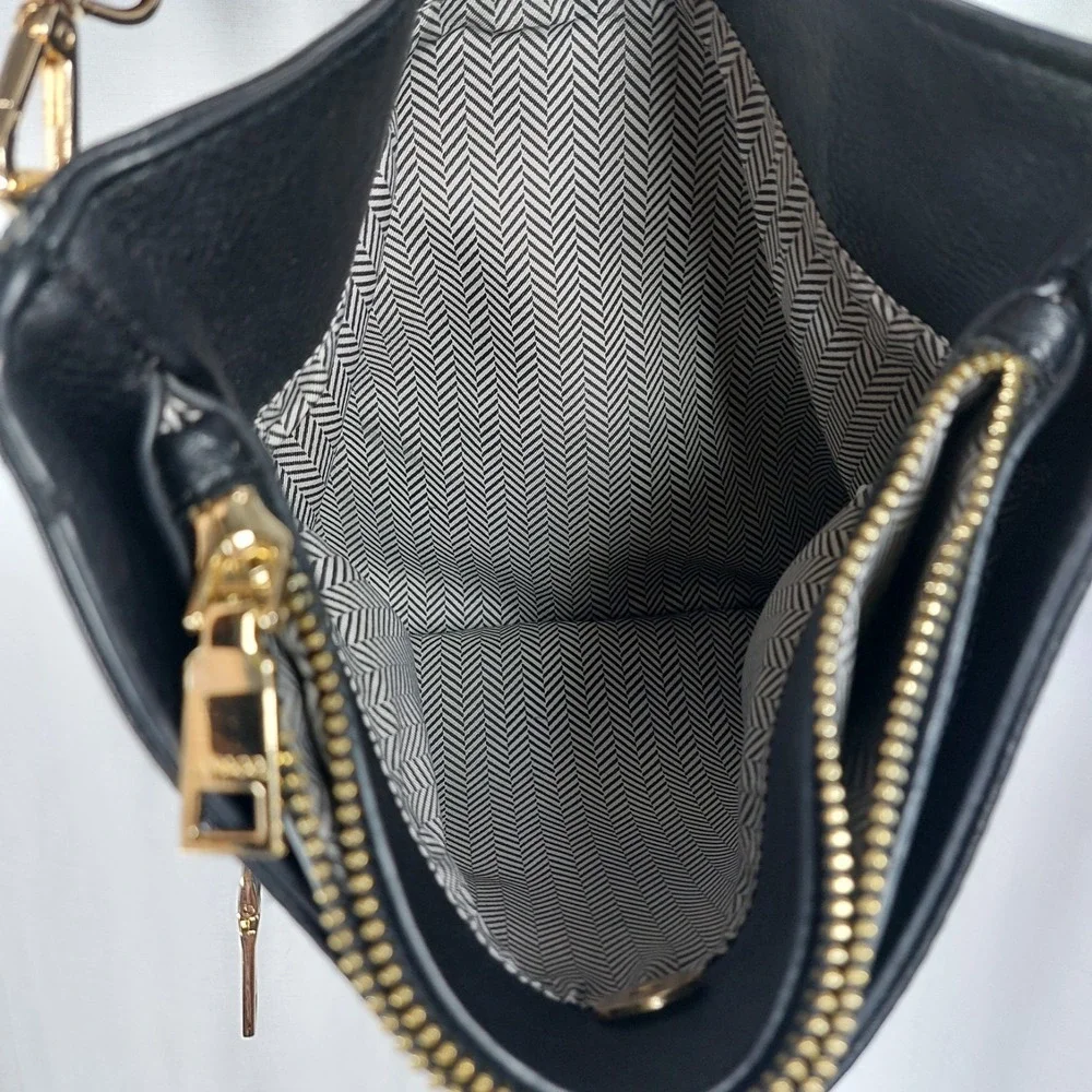 Jen &‎ Co Vegan Crossbody Bag Purse Black Adjustable Strap Organize *READ